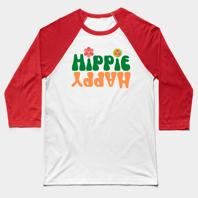 HAPPY HIPPIE FLOWER POWER CHILDREN 70s Baseball T-Shirt by DAZu